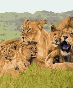 African Lion Family diamond painting