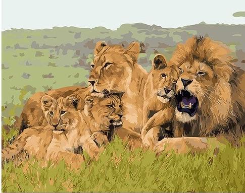 African Lion Family diamond painting