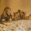 Animal Lion Family diamond painting