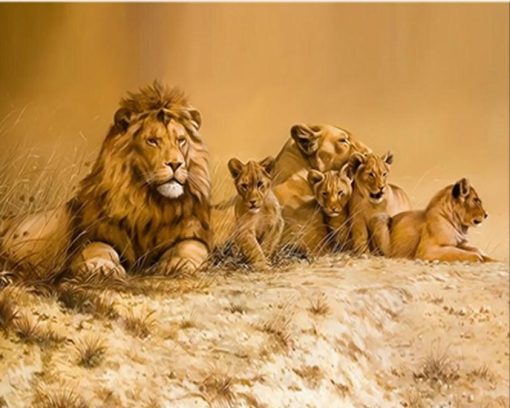 Animal Lion Family diamond painting