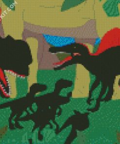 Black T Rex Dinosaurs diamond painting