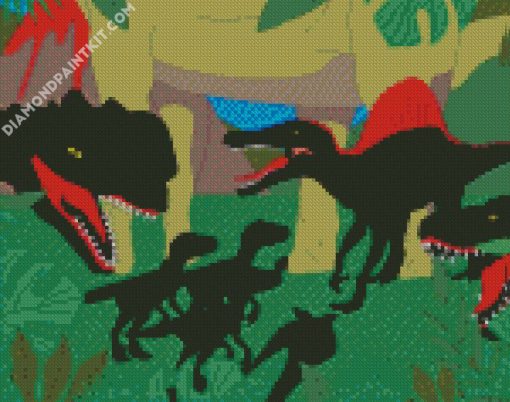 Black T Rex Dinosaurs diamond painting