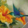 Humming Bird And yellow Flower diamond painting