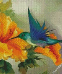 Humming Bird And yellow Flower diamond painting