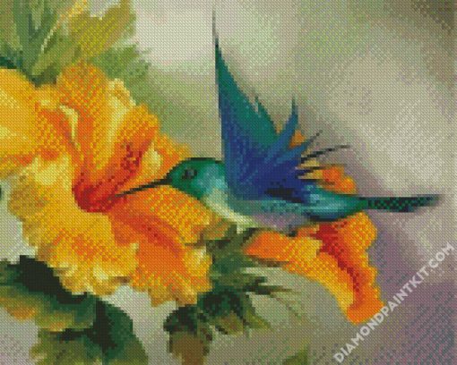 Humming Bird And yellow Flower diamond painting