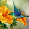 Humming Bird And yellow Flower diamond painting