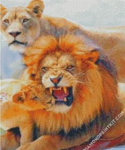 Lion Family diamond painting