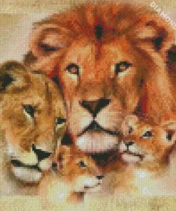 Lion Family Animals diamond painting