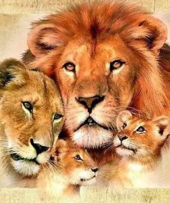 Lion Family Animals diamond painting