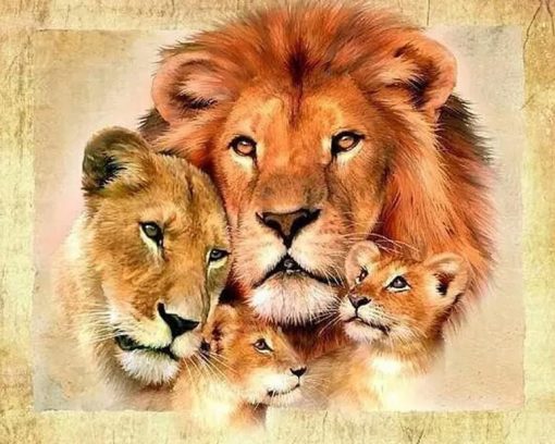 Lion Family Animals diamond painting