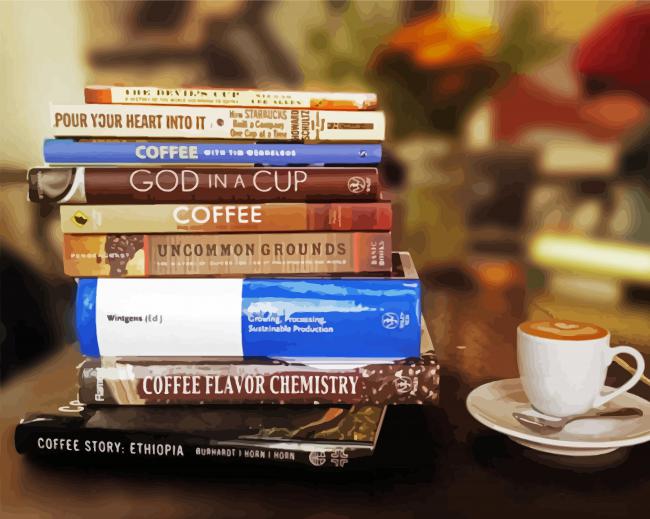 A Cup Of Coffee And Books diamond painting