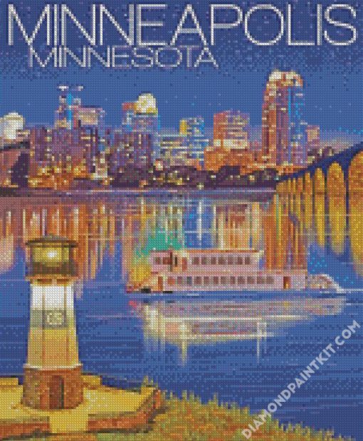 Minneapolis Spoonbridge Poster diamond painting