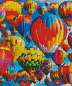 Aesthetic Colorful Hot Airballoons diamond painting