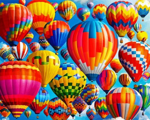 Aesthetic Colorful Hot Airballoons diamond painting