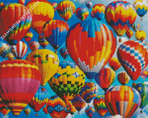 Aesthetic Colorful Hot Airballoons diamond painting