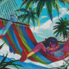 Anime Girls On Hammock diamond painting