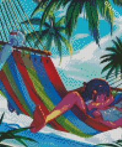 Anime Girls On Hammock diamond painting