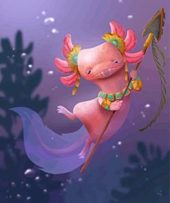 Axolotl Warrior diamond painting