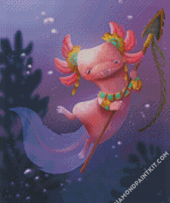 Axolotl Warrior diamond painting