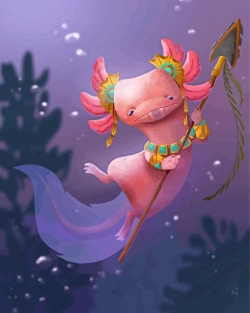 Axolotl Warrior diamond painting