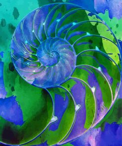 Blue And Green Nautilus Shell diamond painting