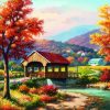 Fall Covered Bridge diamond painting