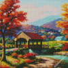 Fall Covered Bridge diamond painting