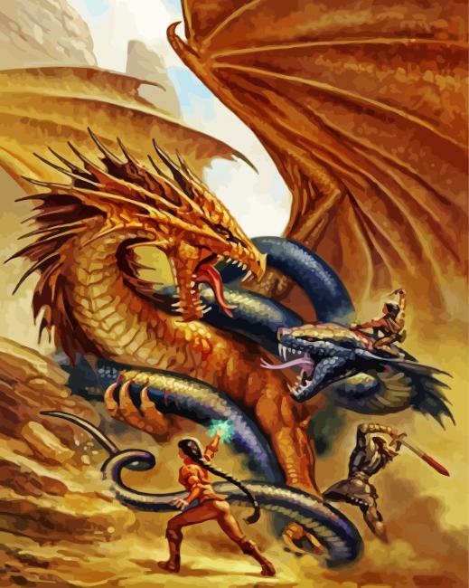 Fantasy Entwined Dragons diamond painting