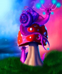 Fantasy Snail On Mushroom diamond painting