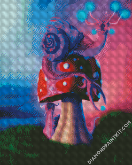 Fantasy Snail On Mushroom diamond painting