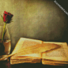 Glass Rose And Vintage Book diamond painting