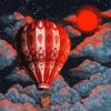 Hot Airballoon Over Clouds diamond painting