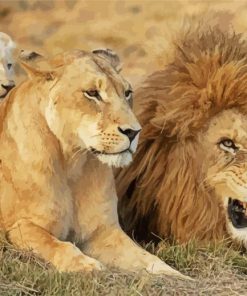 Lion Family diamond painting