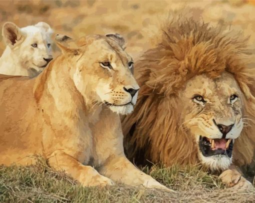 Lion Family diamond painting