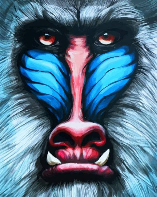 Mandrill Monkey Face diamond painting