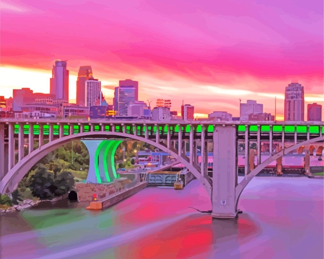 Minneapolis At Sunset diamond painting