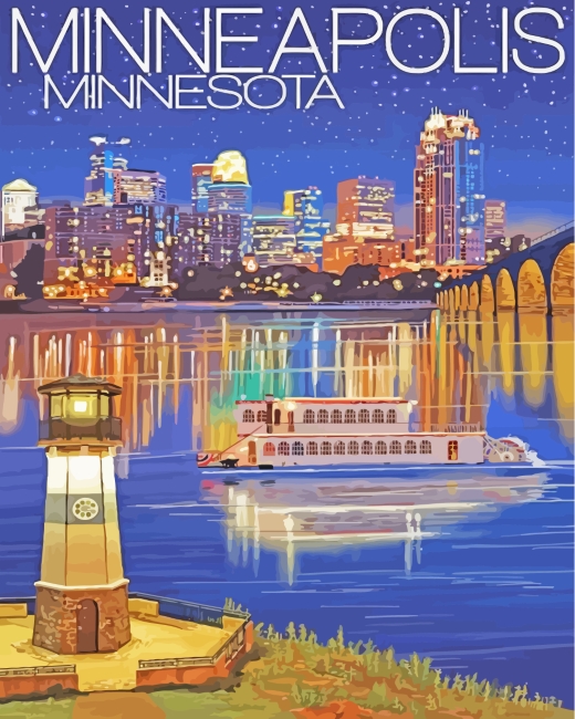 Minneapolis Spoonbridge Poster diamond painting