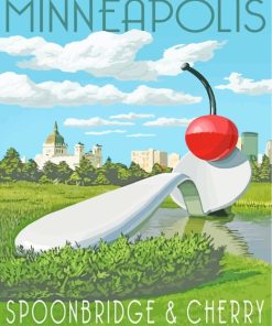 Minneapolis Spoonbridge And Cherry Poster diamond painting