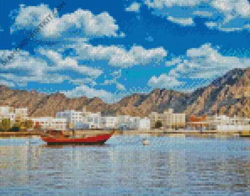 Mutrah Corniche Muscat diamond painting