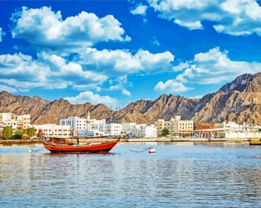 Mutrah Corniche Muscat diamond painting