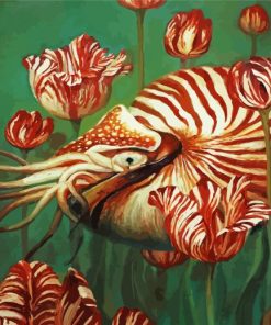 Nautilus And Flowers diamond painting