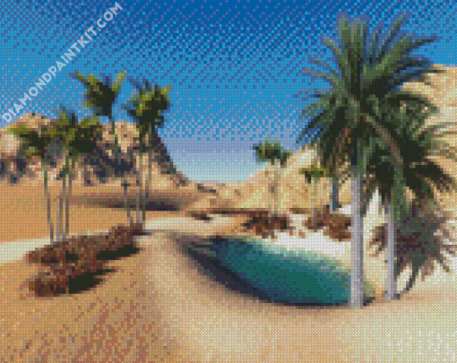 Oasis Desert diamond painting