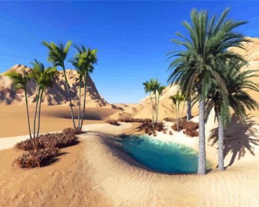 Oasis Desert diamond painting