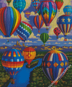 Rainbow Hot Airballoons diamond painting