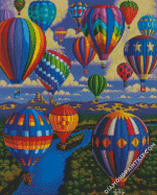 Rainbow Hot Airballoons diamond painting