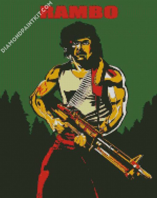 Rambo Illustration diamond painting