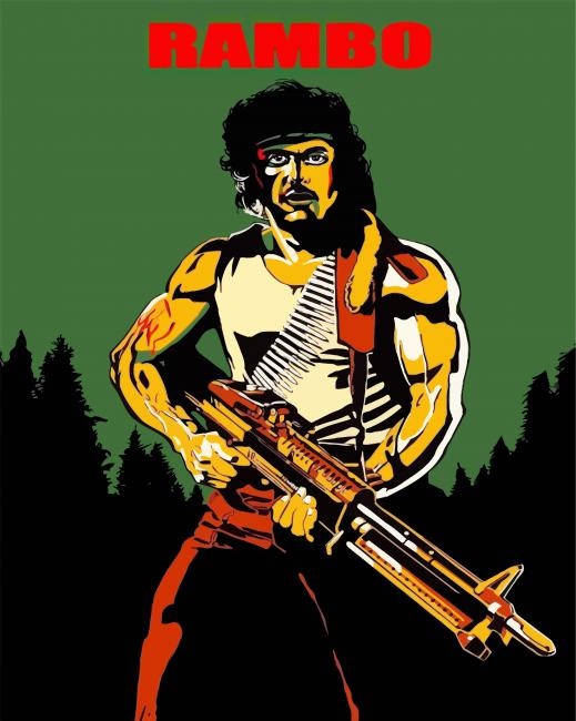 Rambo Illustration diamond painting