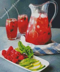 Raspberry Mojito Cocktail diamond painting