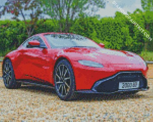 Red Aston Martin diamond painting