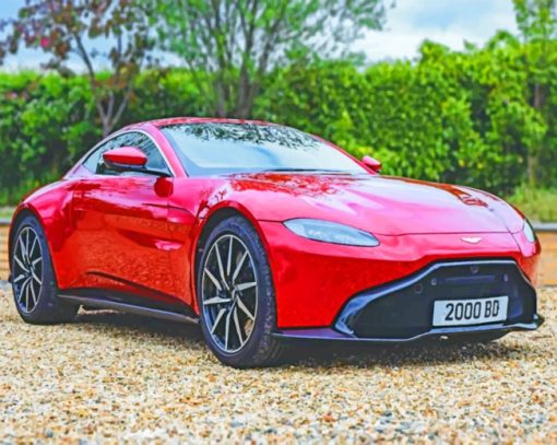 Red Aston Martin diamond painting